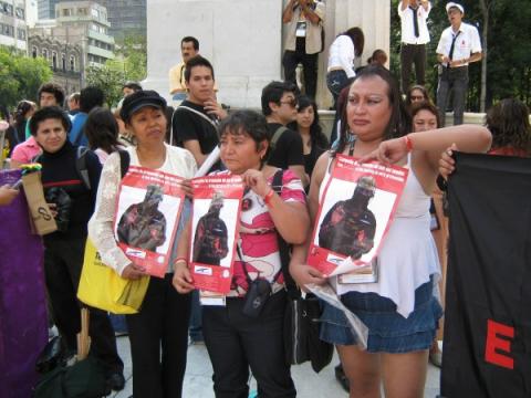 Plantón de la Red Mexicana de Trabajo Sexual en la XVII Conferencia Internacional de Sida en la Ciudad de México (2008)