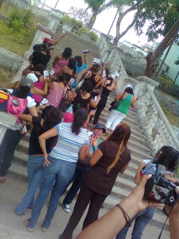 Protesta de trabajadoras sexuales y Brigada Callejera en Coatzacoalcos, Veracruz el año pasado (2012).